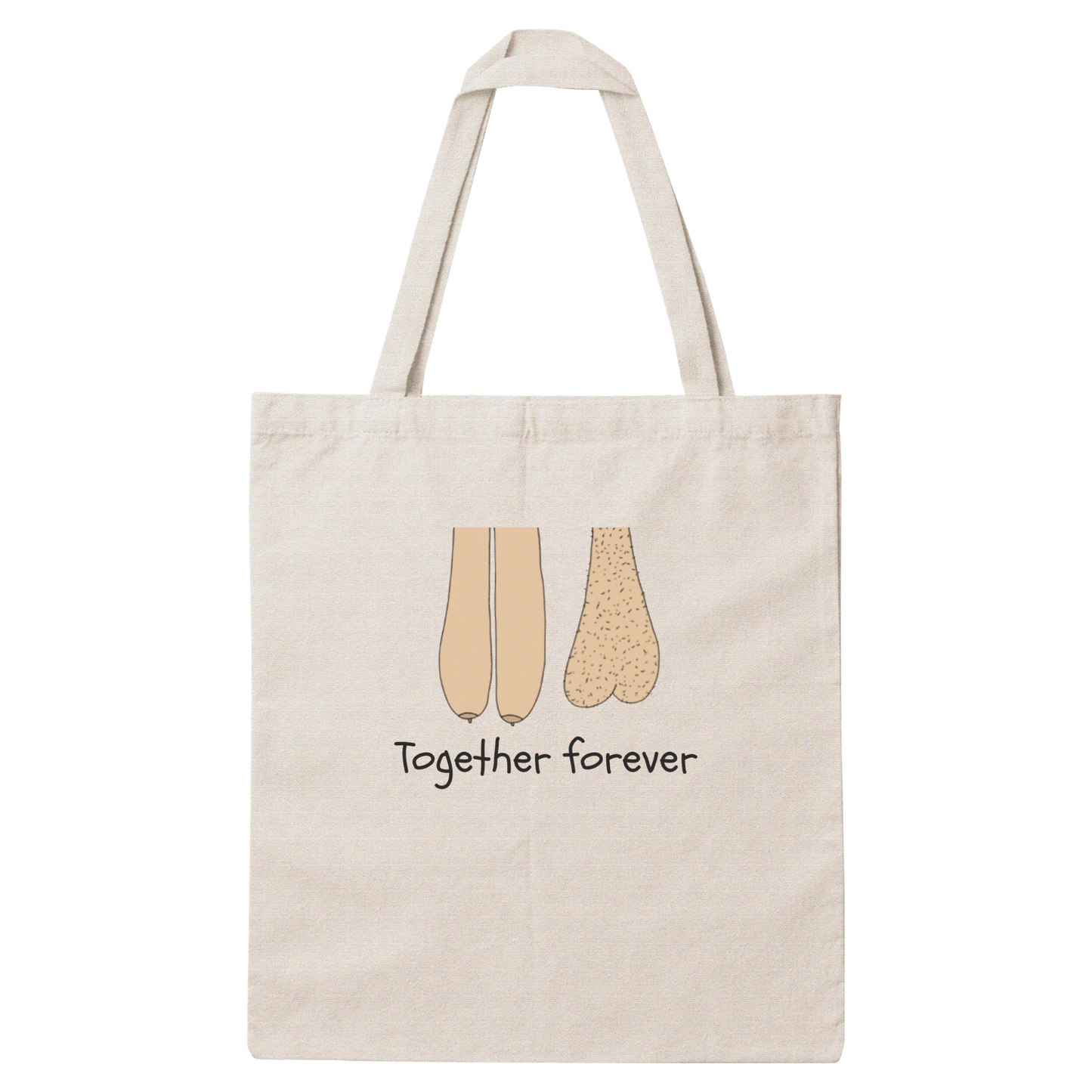 Платнена чанта с надпис „Together forever" — подарък от Gift Theory, ръчно изработена в Банско