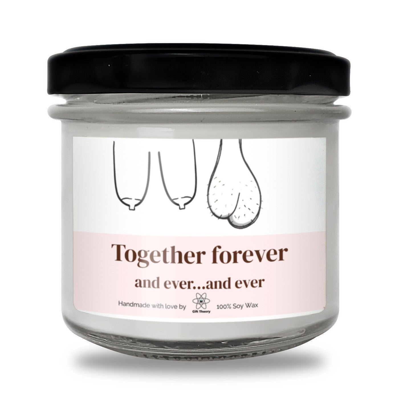 Ароматна соева свещ с надпис „Together forever and ever...and ever“ — подарък от Gift Theory